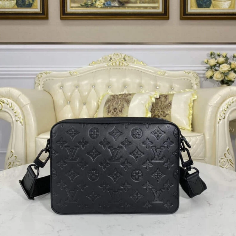 Replica bags lv 26 x 18.5 Louis Vuitton Duo Messenger Black