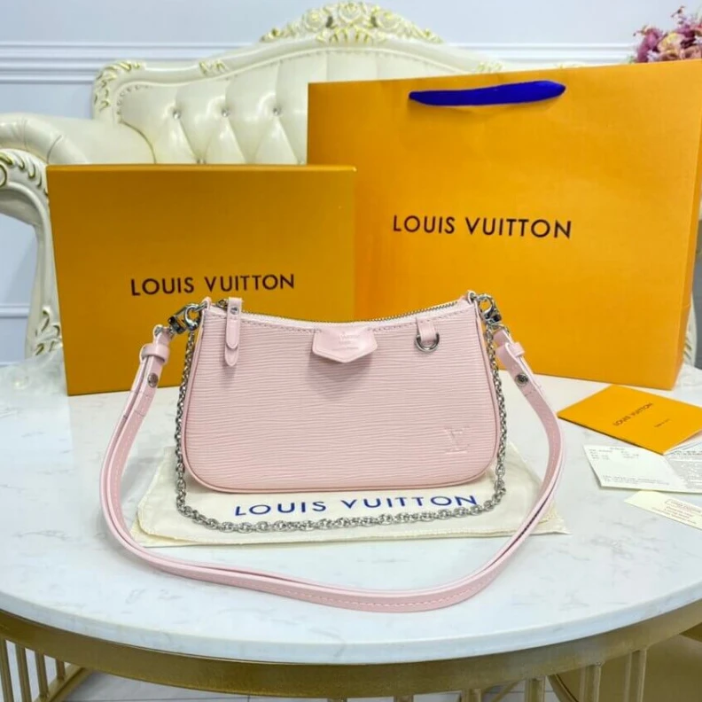 Top lv Strap dro Louis Vuitton Easy Pouch On Strap Pink