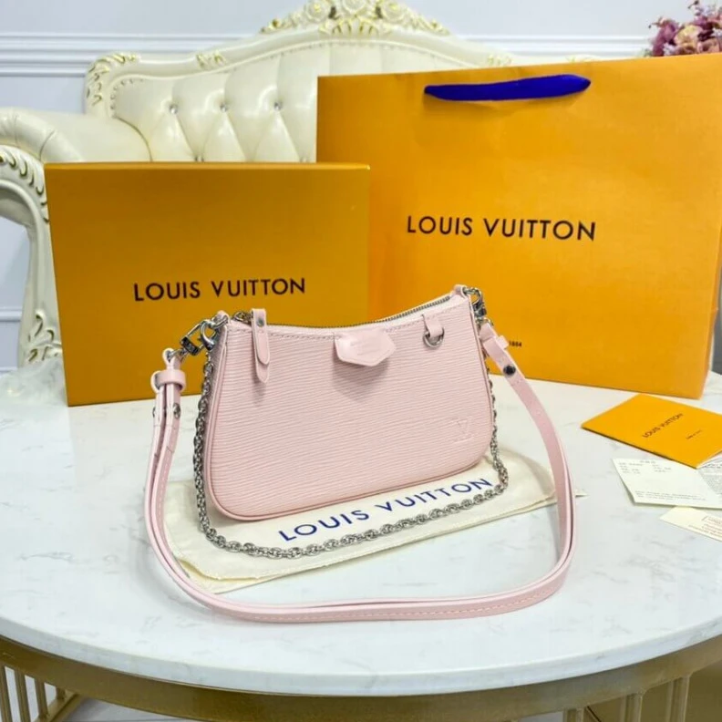Top lv Strap dro Louis Vuitton Easy Pouch On Strap Pink