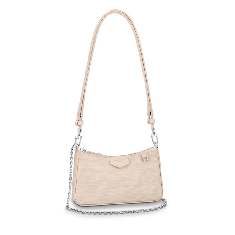 Strap dro Louis Vuitton Easy Pouch On Strap Quartz White