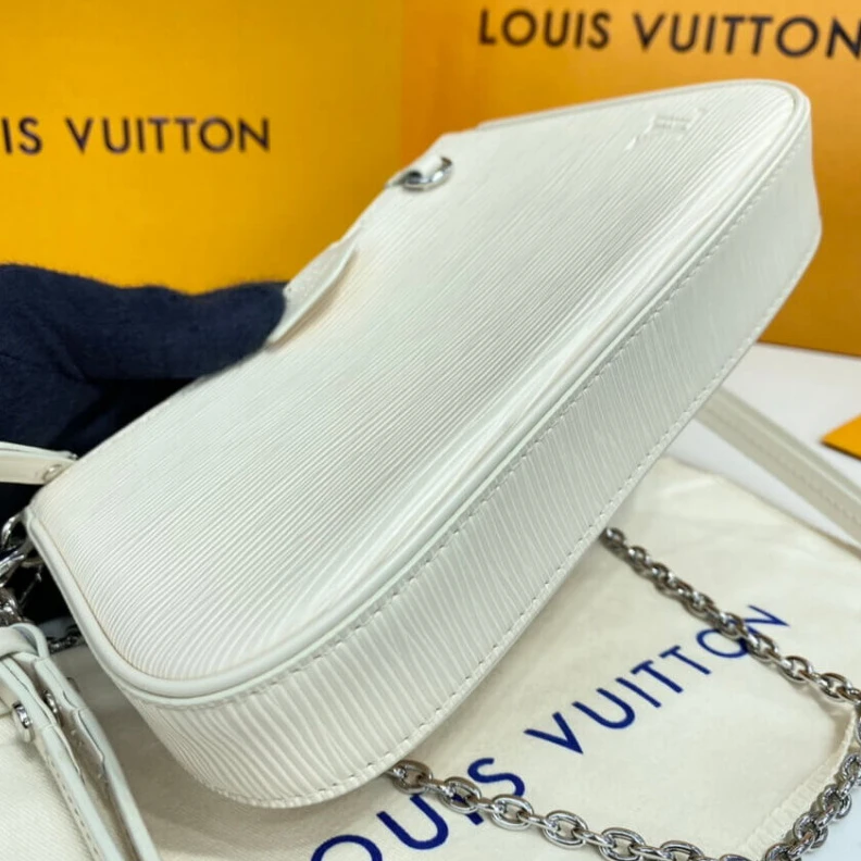 Replica bags Strap dro Louis Vuitton Easy Pouch On Strap Quartz White
