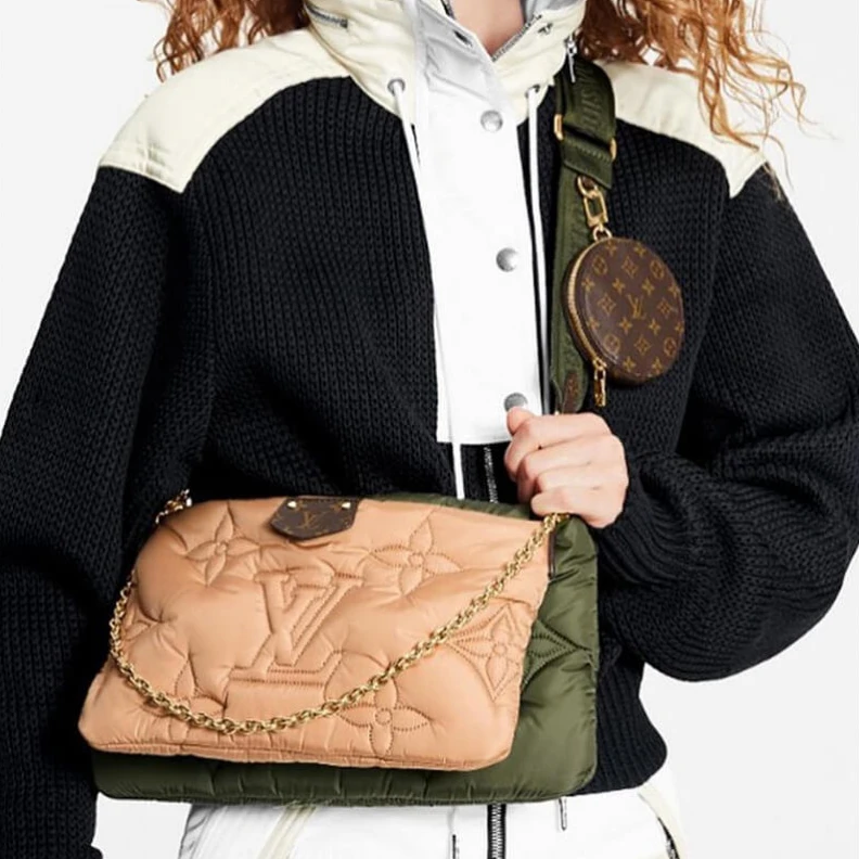 Replica bags lv Louis Vuitton Econyl Maxi Multi Pochette Accessoires Khaki Beige