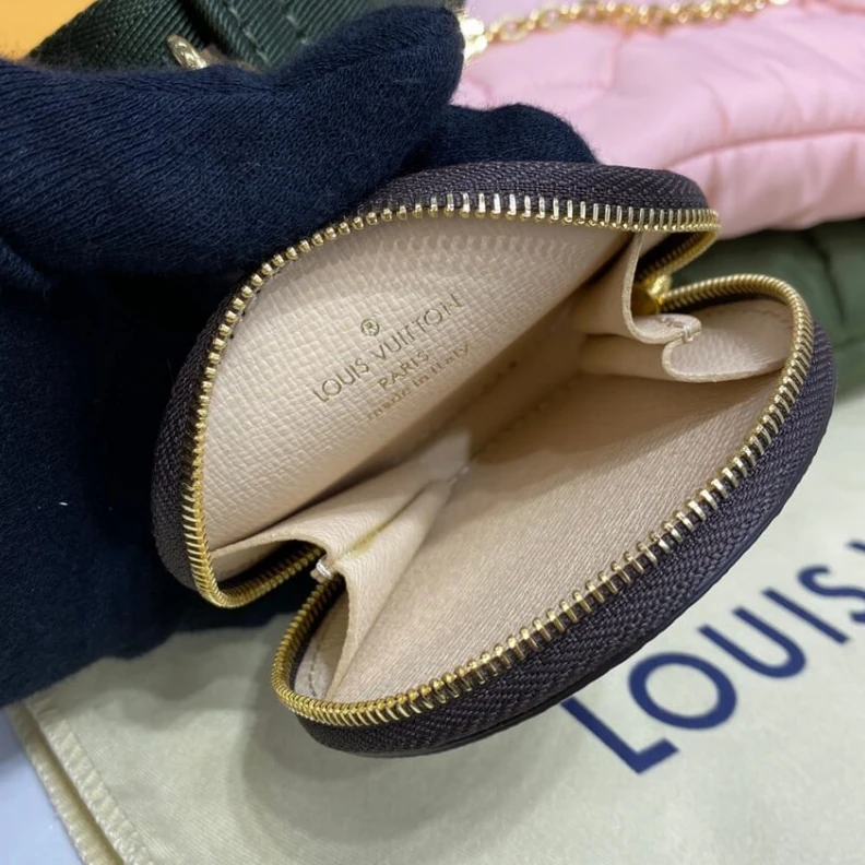 Replica bags lv Louis Vuitton Econyl Maxi Multi Pochette Accessoires Khaki Beige