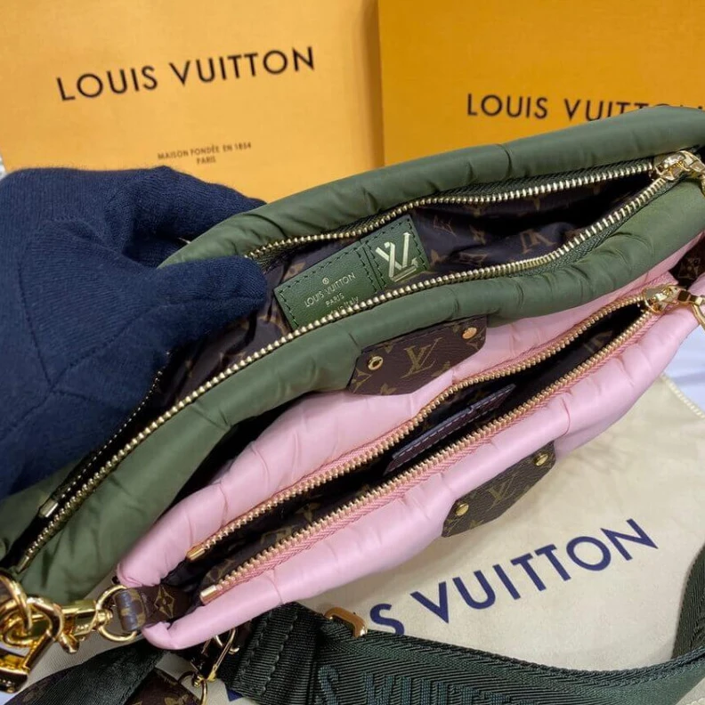 Replica bags lv Louis Vuitton Econyl Maxi Multi Pochette Accessoires Khaki Beige