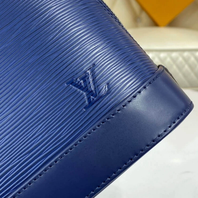 Top lv Smooth co Louis Vuitton Epi Leather Alma BB Blue