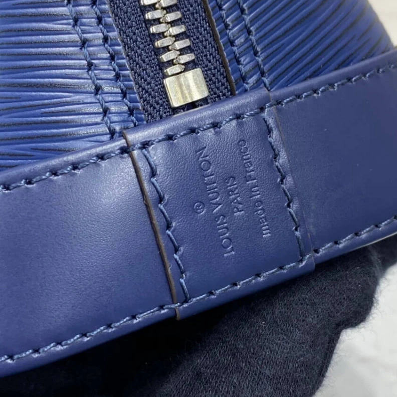 Top lv Smooth co Louis Vuitton Epi Leather Alma BB Blue