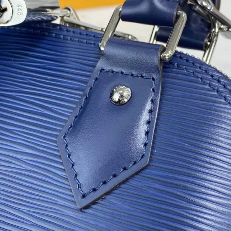 Top lv Smooth co Louis Vuitton Epi Leather Alma BB Blue
