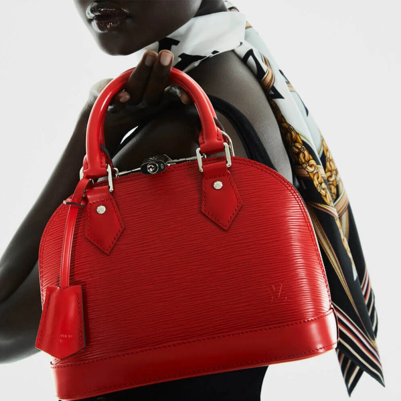 Replica bags Double zi LV Epi Leather Alma BB Red