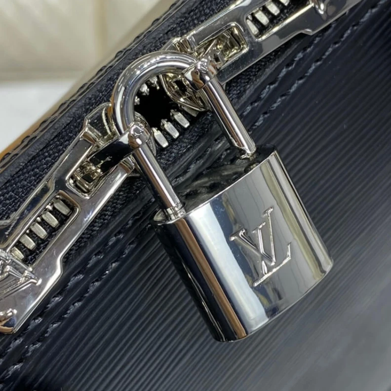 Top lv Microfibr Louis Vuitton Epi Leather Alma PM Black