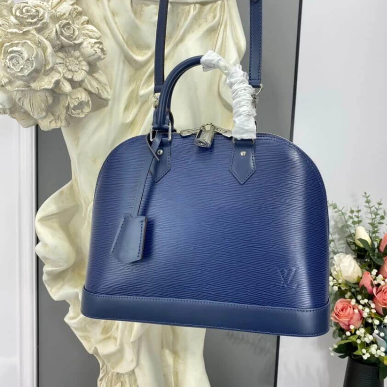 Replica bags lv Handle: S Louis Vuitton Epi Leather Alma PM Blue