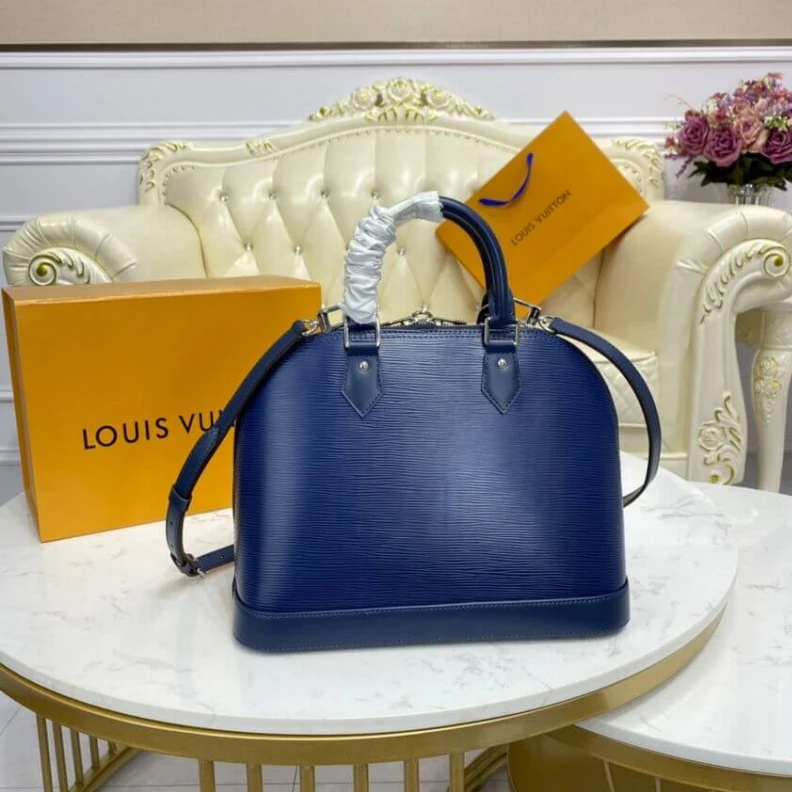 Replica bags lv Handle: S Louis Vuitton Epi Leather Alma PM Blue