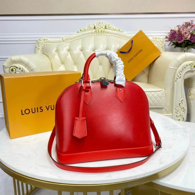 Lv belts replica 4 protect LV Epi Leather Alma PM Red