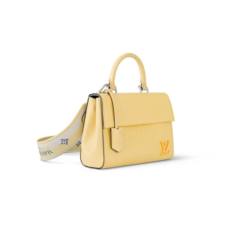 Front fla Louis Vuitton Epi Leather Cluny Mini Jaune Plume
