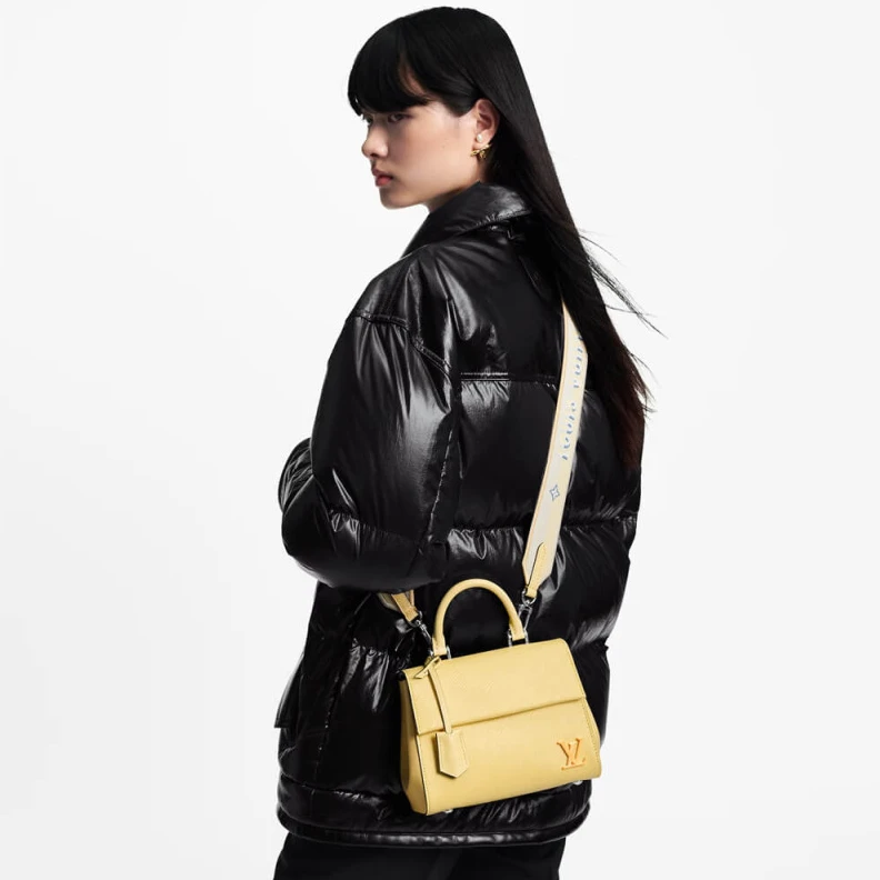 Replica bags lv Front fla Louis Vuitton Epi Leather Cluny Mini Jaune Plume