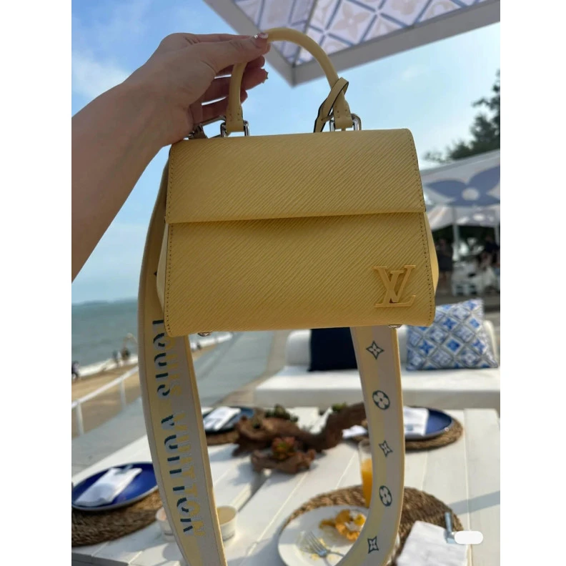 Replica bags lv Front fla Louis Vuitton Epi Leather Cluny Mini Jaune Plume