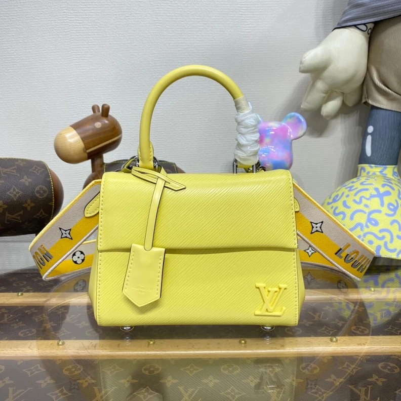 Replica bags lv Front fla Louis Vuitton Epi Leather Cluny Mini Jaune Plume