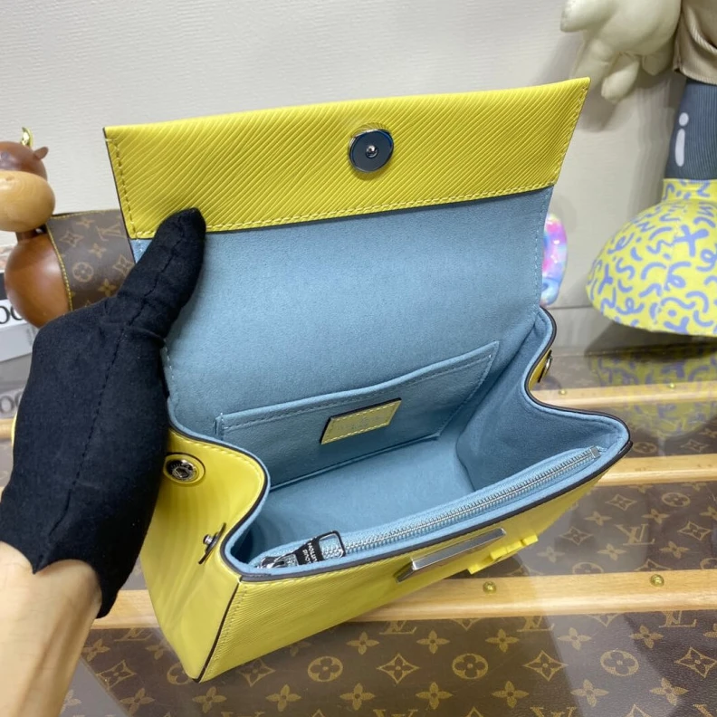 Replica bags lv Front fla Louis Vuitton Epi Leather Cluny Mini Jaune Plume