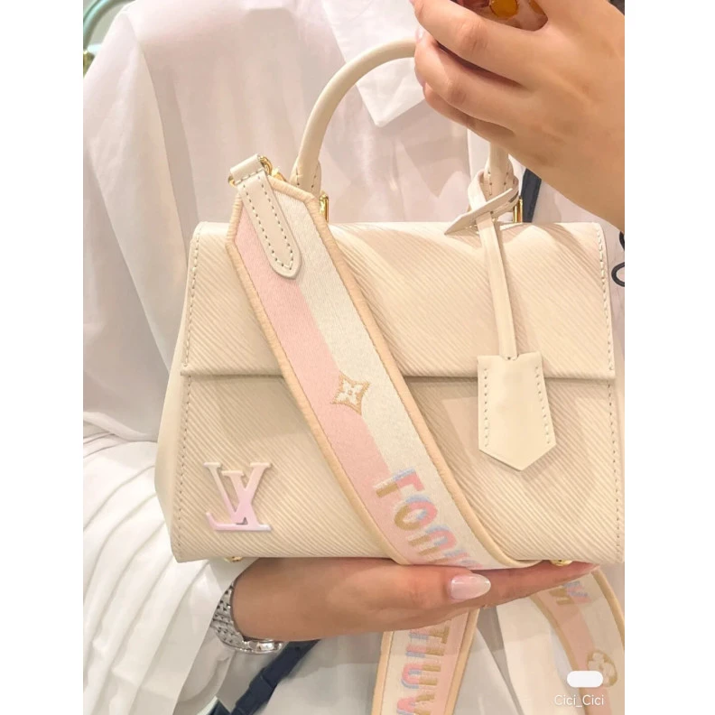 Lv belts replica From the L Louis Vuitton Epi Leather Cluny Mini Quartz White
