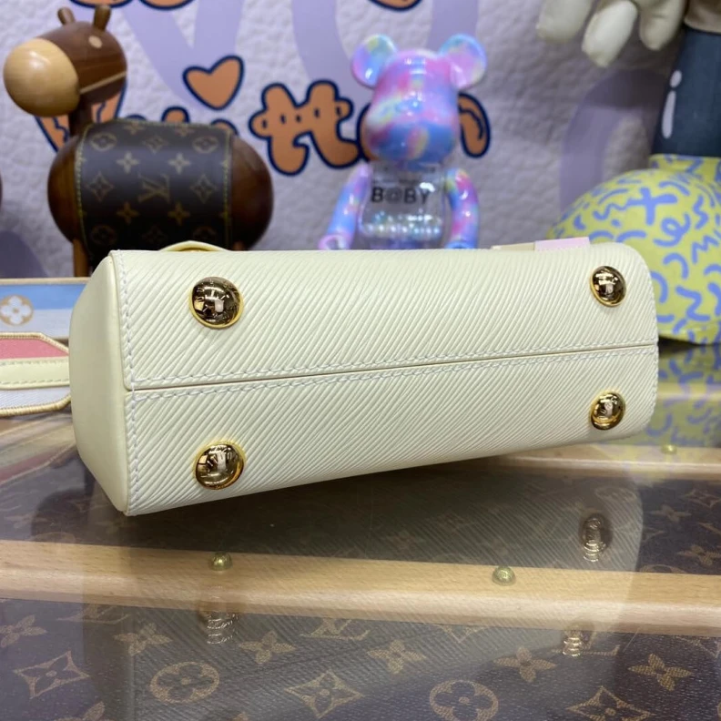 Lv belts replica From the L Louis Vuitton Epi Leather Cluny Mini Quartz White