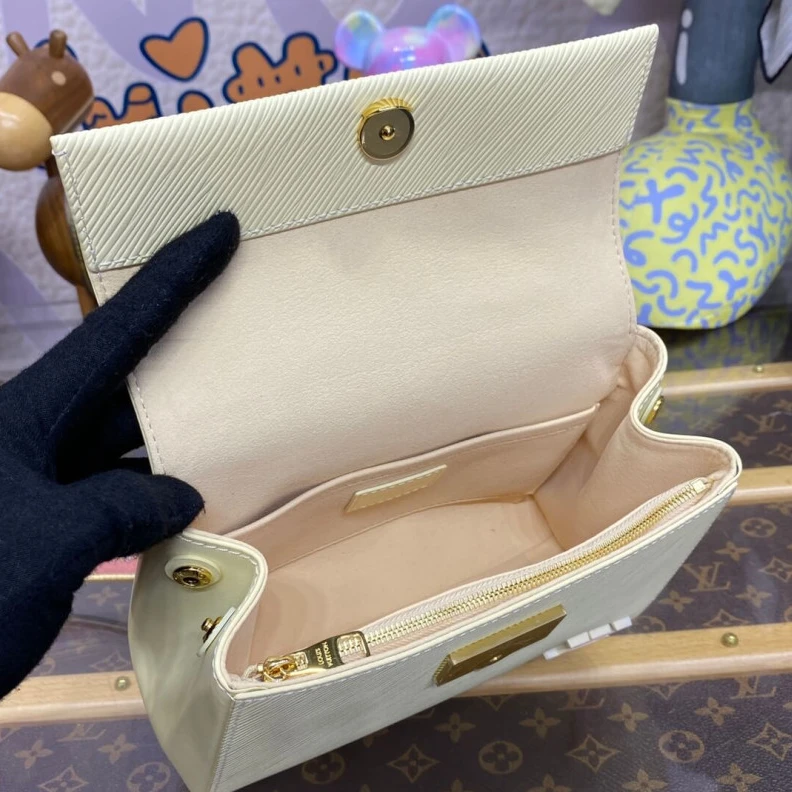 Lv belts replica From the L Louis Vuitton Epi Leather Cluny Mini Quartz White