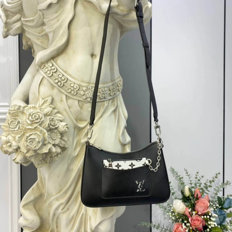 Replica bags Strap Dro Louis Vuitton Epi Leather Marelle Black