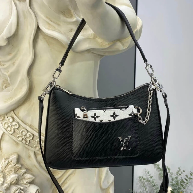 Replica bags Strap Dro Louis Vuitton Epi Leather Marelle Black