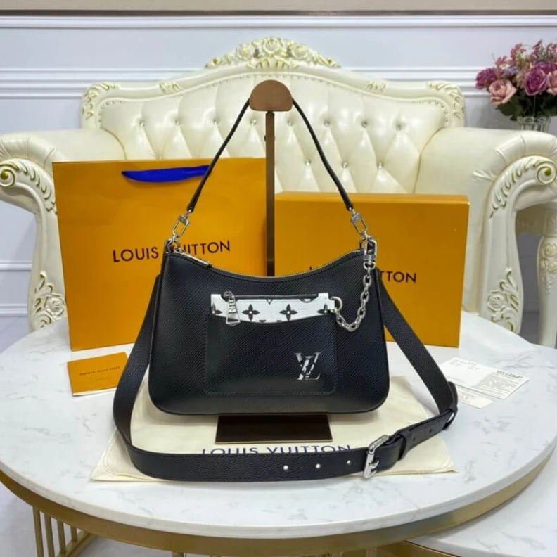 Replica bags Strap Dro Louis Vuitton Epi Leather Marelle Black
