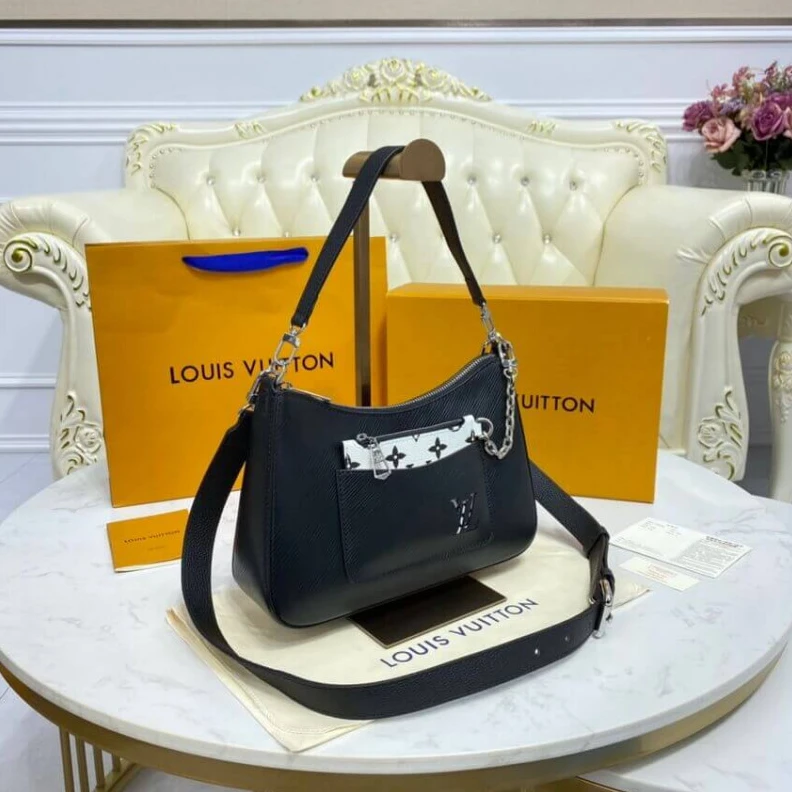 Replica bags Strap Dro Louis Vuitton Epi Leather Marelle Black
