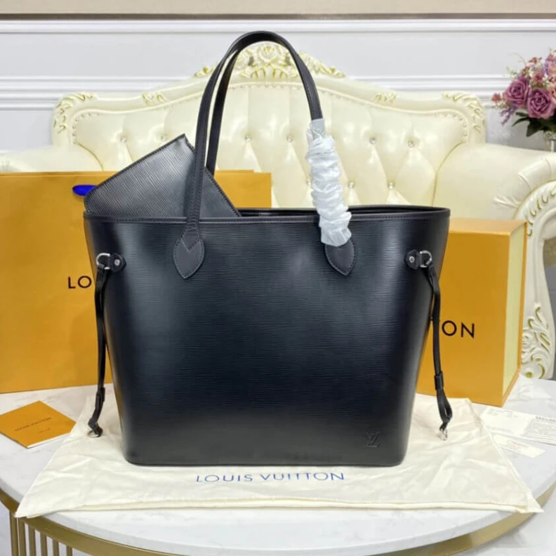 Top lv Removable Louis Vuitton Epi Leather Neverfull MM