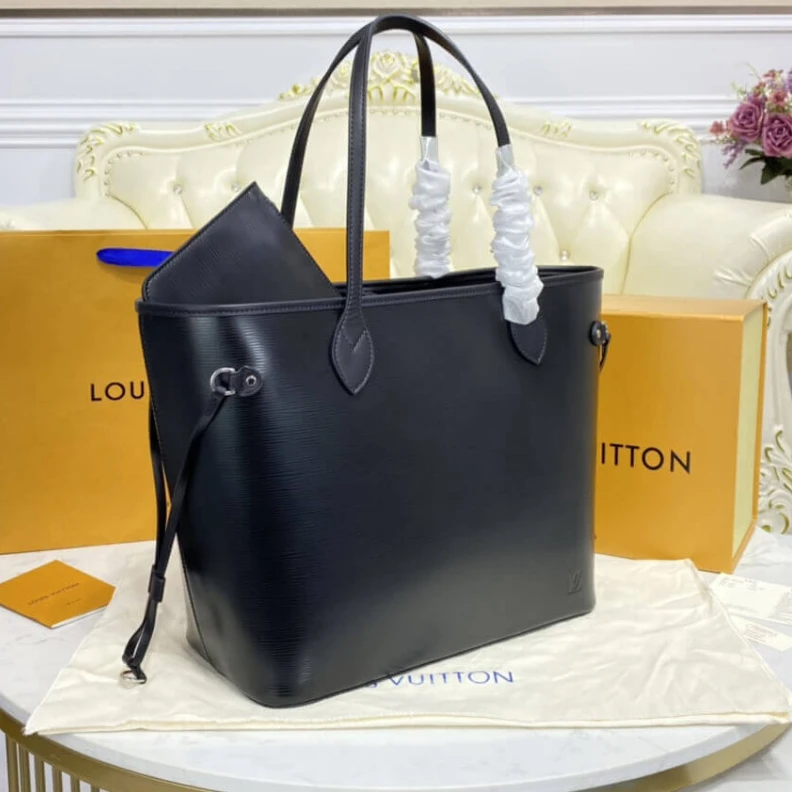 Top lv Removable Louis Vuitton Epi Leather Neverfull MM