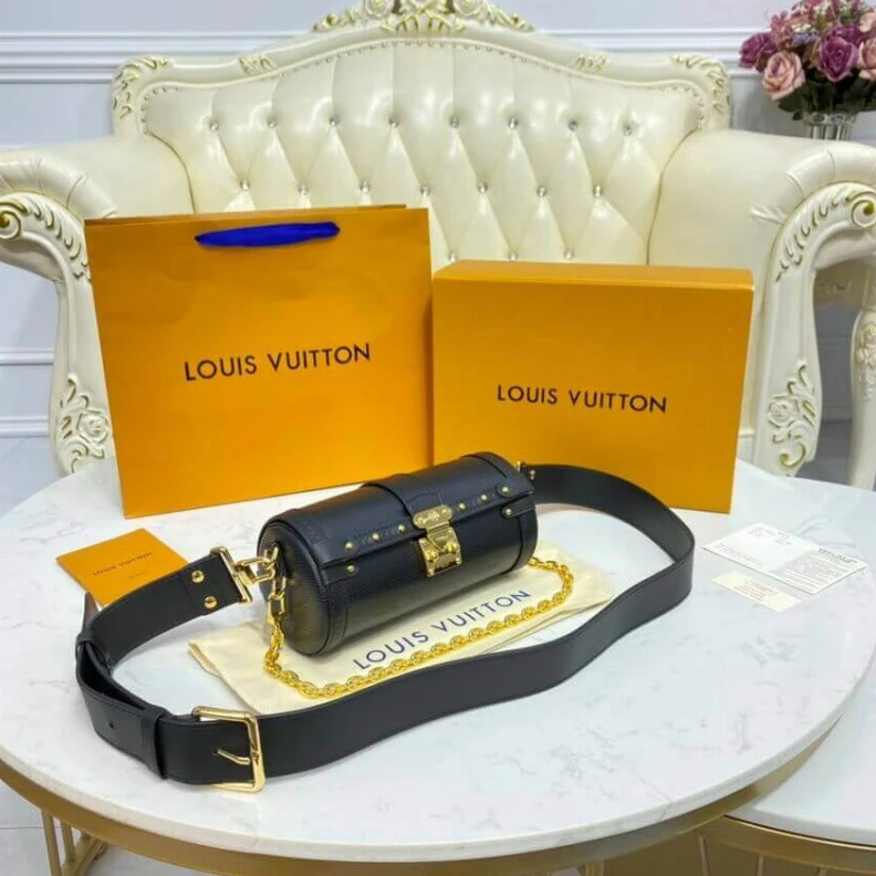 Lv belts replica Strap: Re Louis Vuitton Epi Leather Papillon Trunk Black