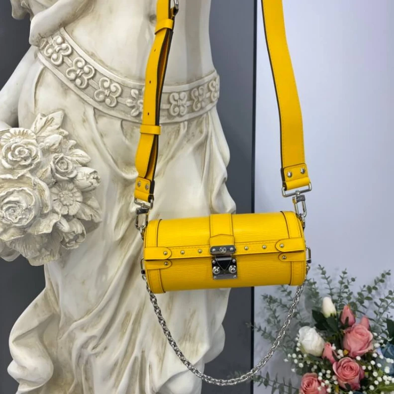Lv belts replica Cowhidele Louis Vuitton Epi Leather Papillon Trunk Yellow