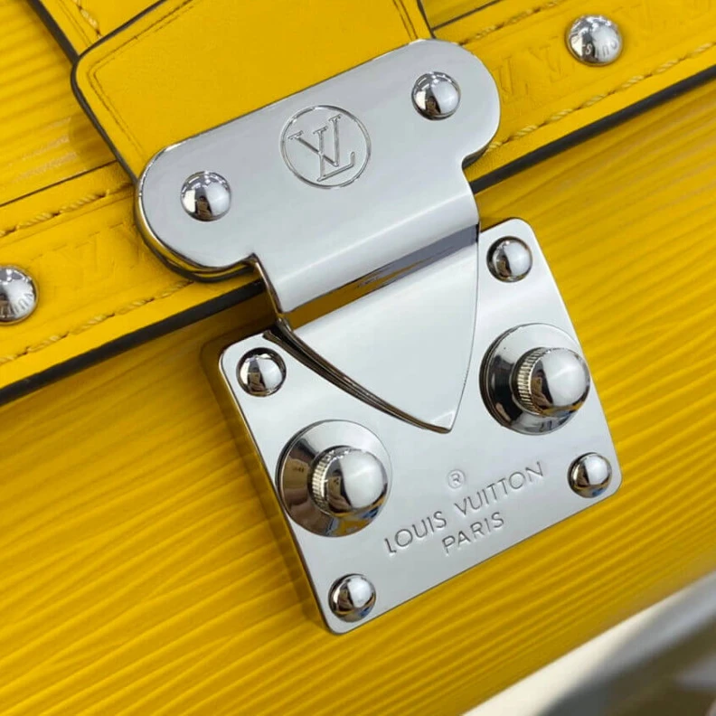 Lv belts replica Cowhidele Louis Vuitton Epi Leather Papillon Trunk Yellow