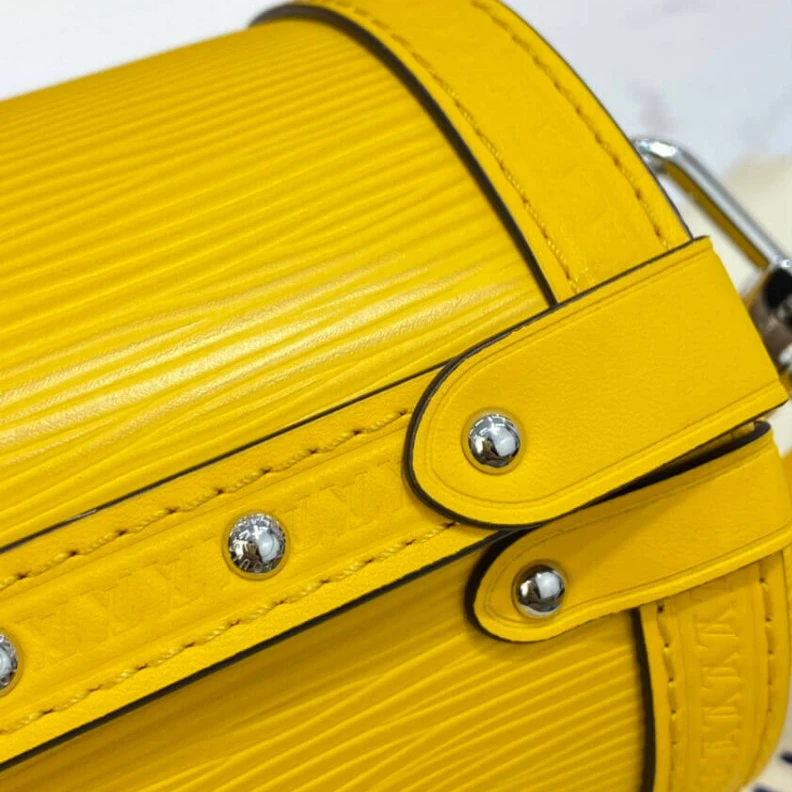 Lv belts replica Cowhidele Louis Vuitton Epi Leather Papillon Trunk Yellow