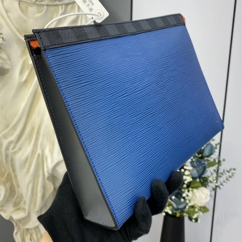 Top lv In Epi lea Louis Vuitton Epi Leather Pochette Voyage MM Blue