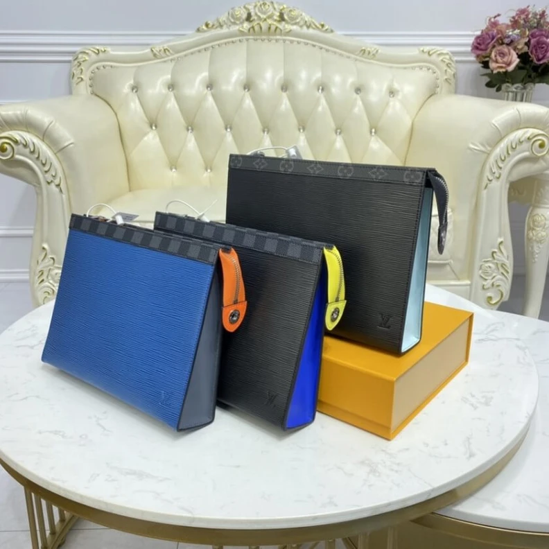 Top lv In Epi lea Louis Vuitton Epi Leather Pochette Voyage MM Blue