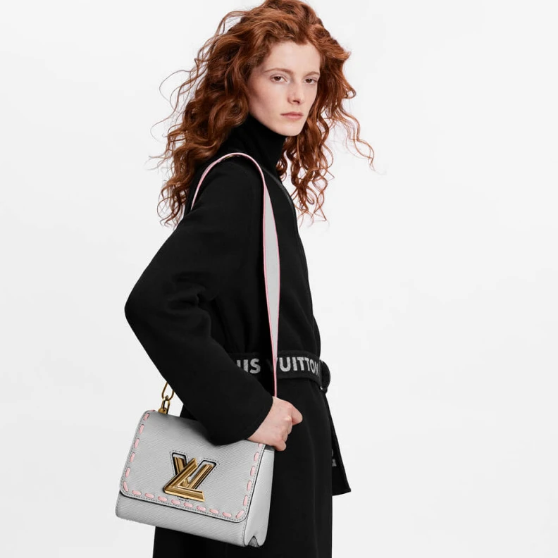 Mythick ru Strap: Re Louis Vuitton Epi Leather Twist MM Grey