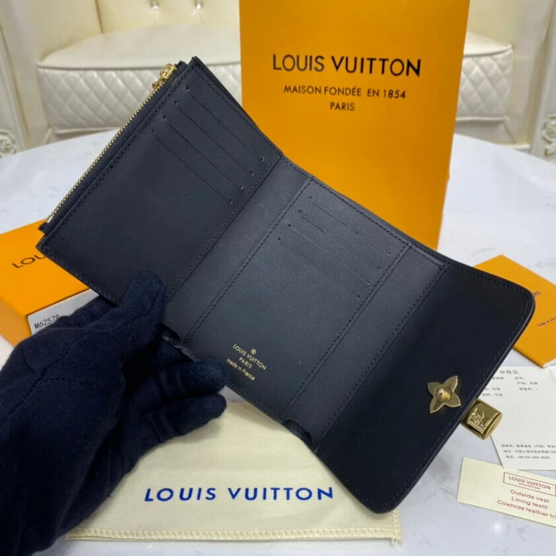 Louis vuitton locations Golden co Louis Vuitton Flower Compact Wallet Black
