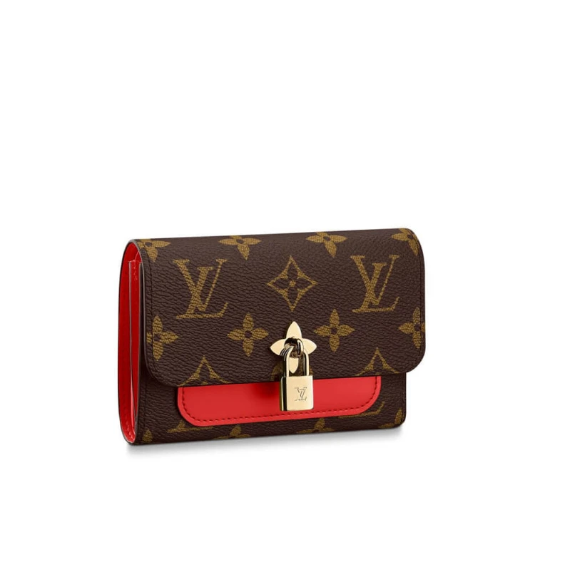 Monogram Louis Vuitton Flower Compact Wallet Red