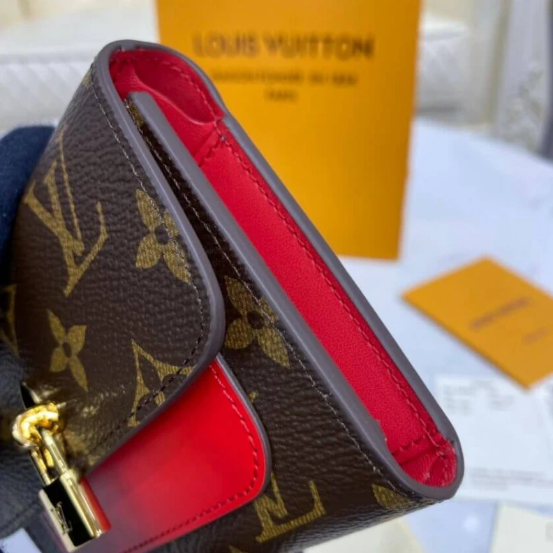 Mythick.ru Monogram Louis Vuitton Flower Compact Wallet Red