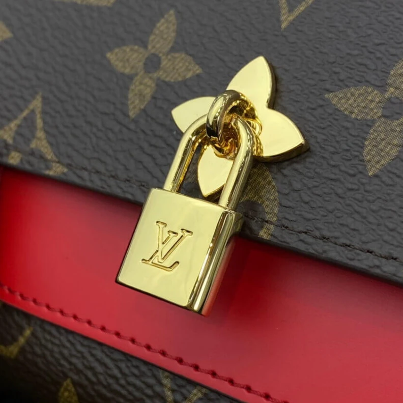 Mythick.ru Monogram Louis Vuitton Flower Compact Wallet Red