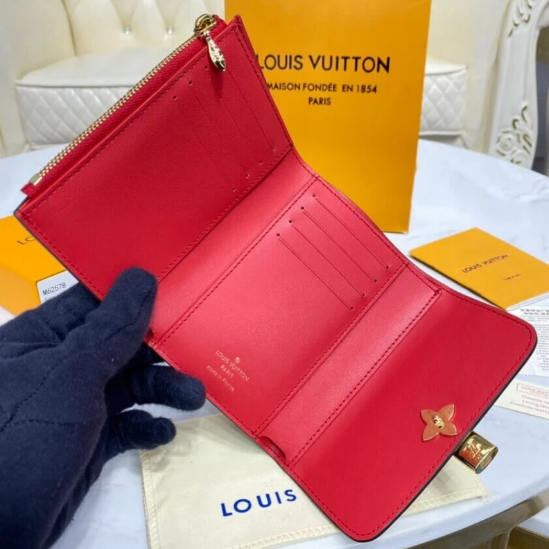 Mythick.ru Monogram Louis Vuitton Flower Compact Wallet Red
