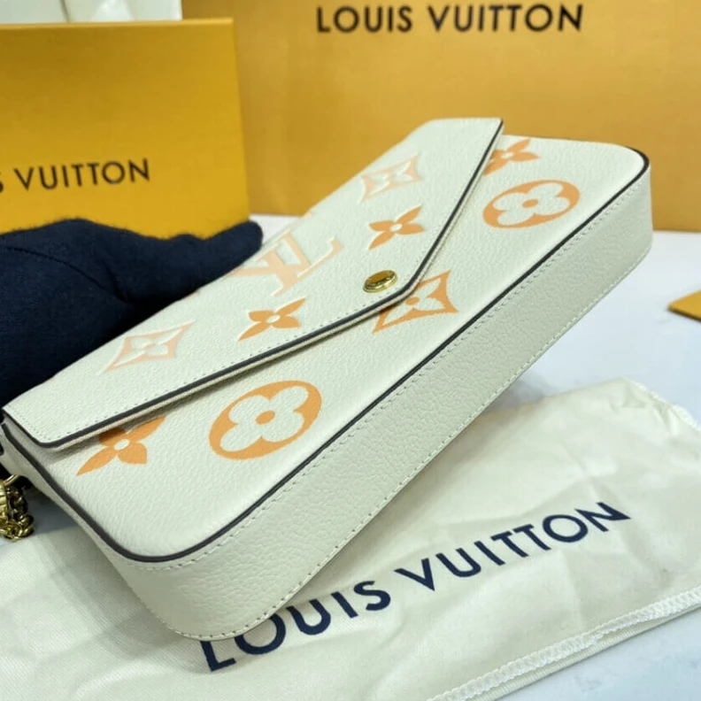 Lv belts replica Inside fl Louis Vuitton Félicie Pochette Cream   Saffron