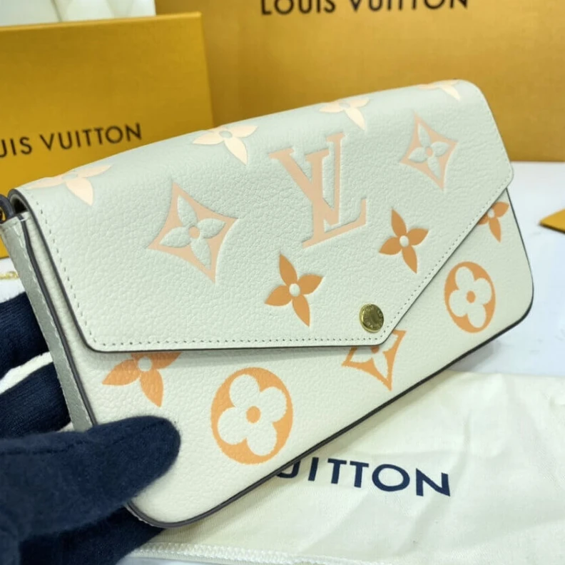 Lv belts replica Inside fl Louis Vuitton Félicie Pochette Cream   Saffron