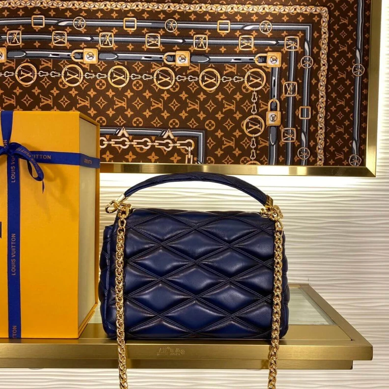 Lv belts replica 23 x 16 x Louis Vuitton GO-14 MM Bag Navy Blue