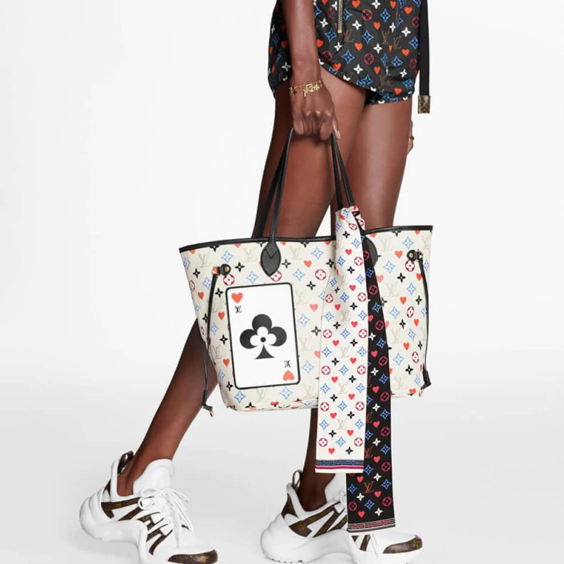 Replica bags lv Outside f Louis Vuitton Game On Neverfull MM White