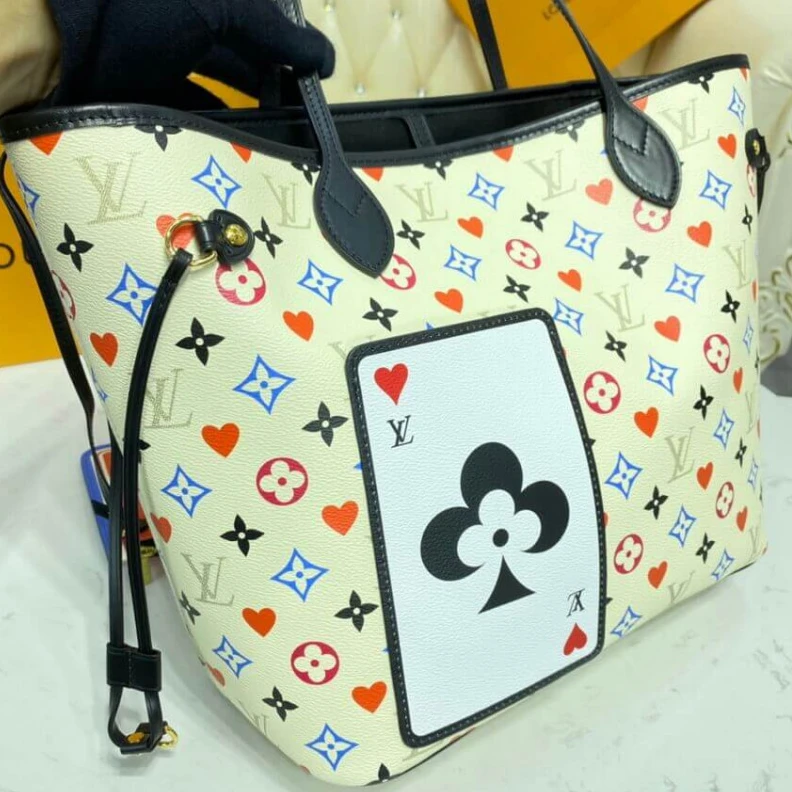 Replica bags lv Outside f Louis Vuitton Game On Neverfull MM White
