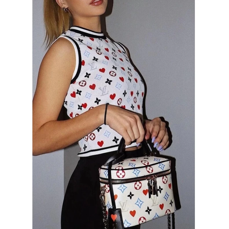 Replica bags lv Key bell Louis Vuitton Game On Vanity PM White