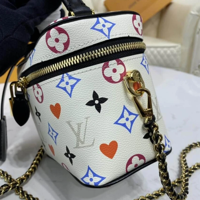 Replica bags lv Key bell Louis Vuitton Game On Vanity PM White