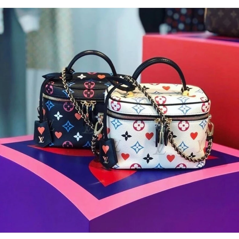 Replica bags lv Key bell Louis Vuitton Game On Vanity PM White